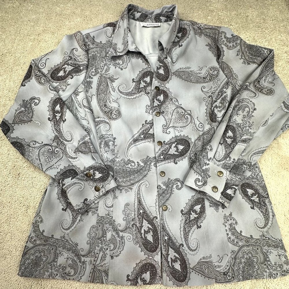 Sag Harbor Women's Dress Coat Size 2X (see Dimensions)‎ Paisley